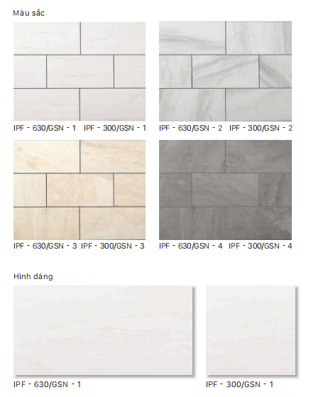 Bảng màu gạch sàn Glamstone II