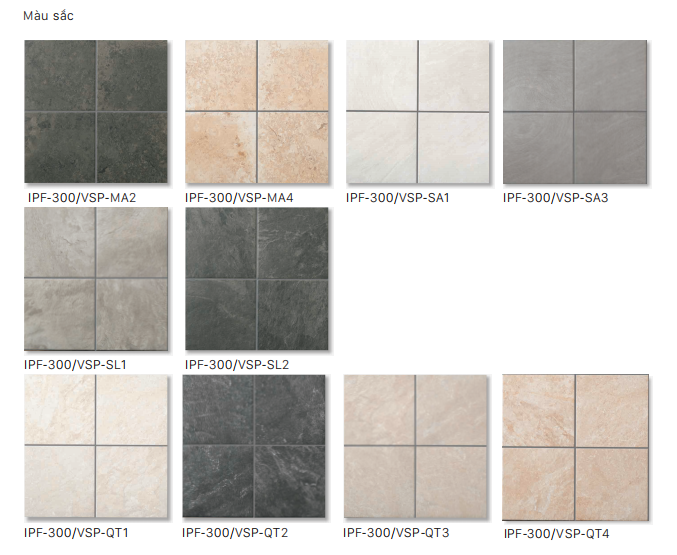 Bảng màu gạch sàn Vespa